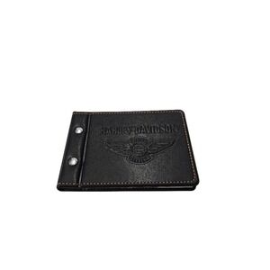 Harley Davidson Black Leather Roadbook Men's USA Made Biker Motorcycle READ